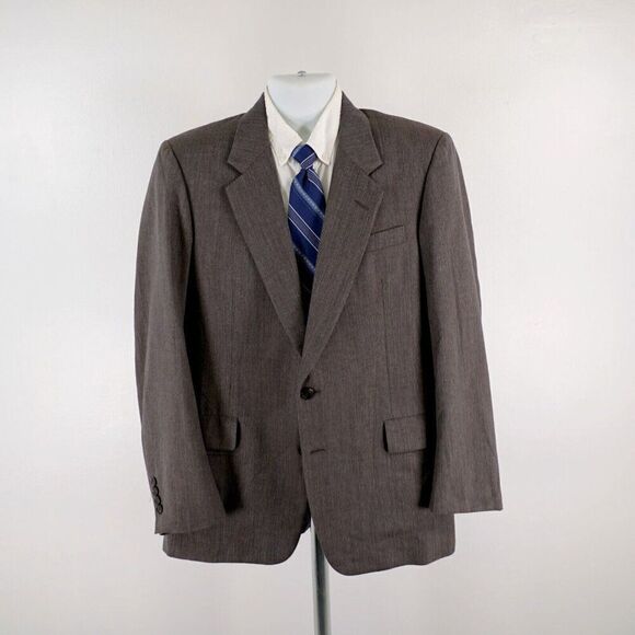 Hickey Freeman The Boardroom Wool Blend Beige Birdseye 2 Button Blazer 40R W/ Br - Picture 5 of 14